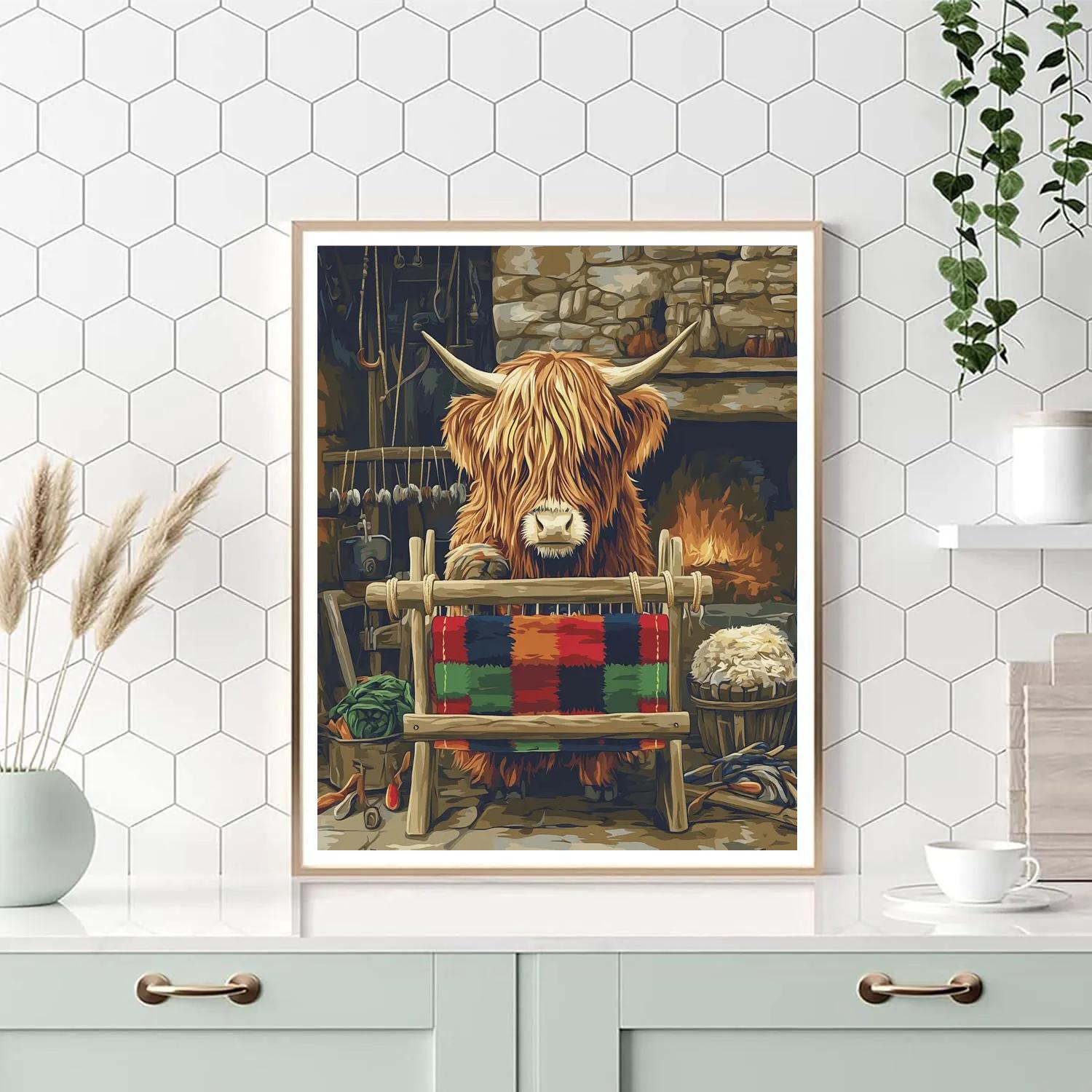 Highland Cow Loom Workshop paint by color