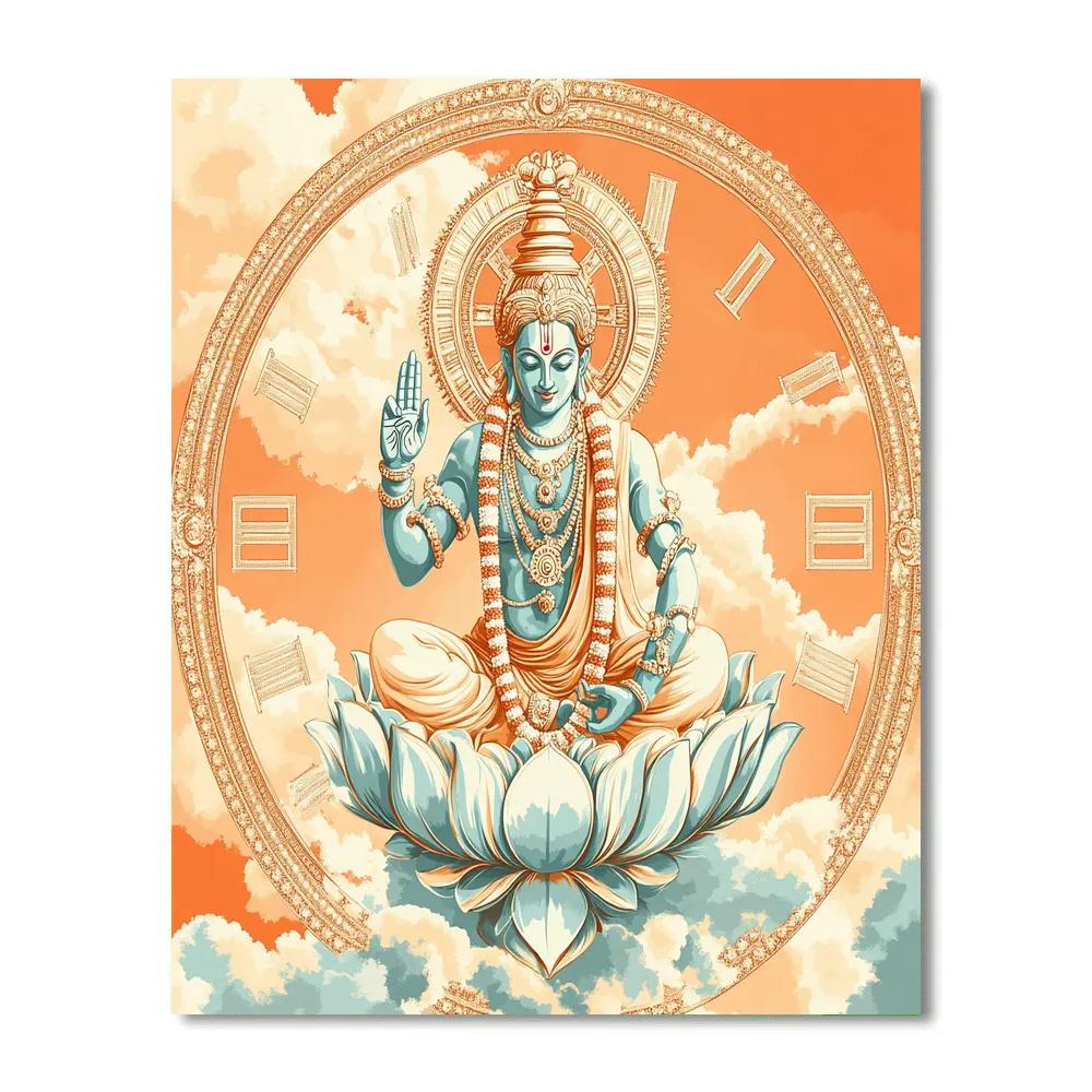 Lotus Clockwork With Brahma At The Core Painting by numbers kit