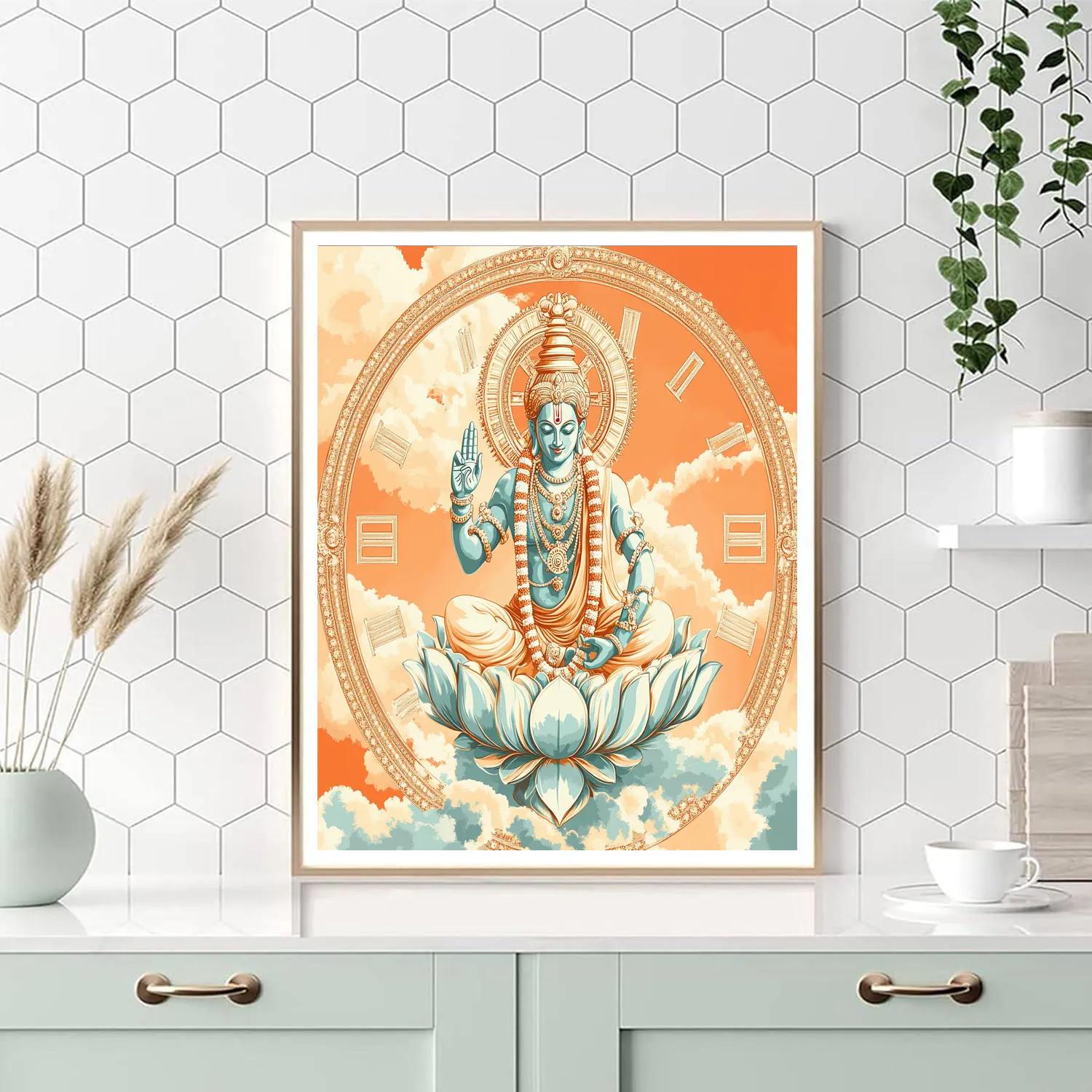 Lotus Clockwork With Brahma At The Core Painting by numbers kit