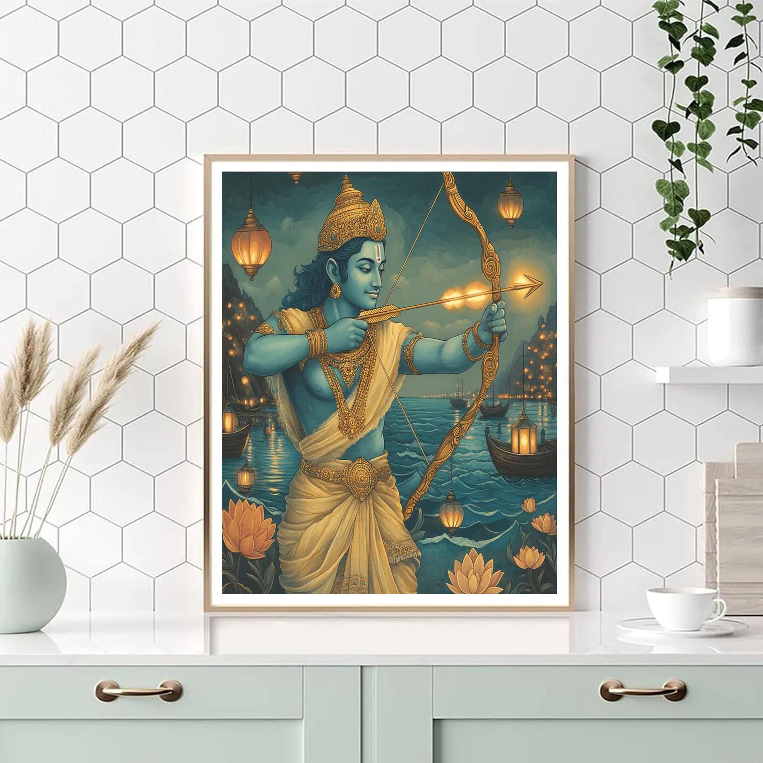 Harbor Lanterns For Rama Number painting