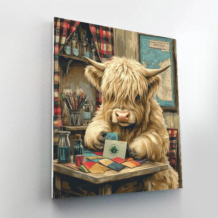 Highland Cow Postcard Studio Paint by numbers kits