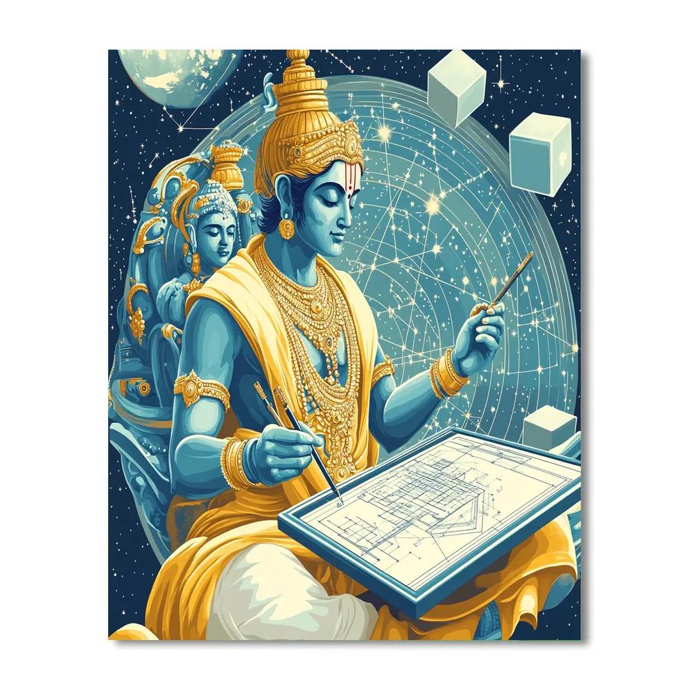 Celestial Blueprint Brahma Architect DIY paint by numbers