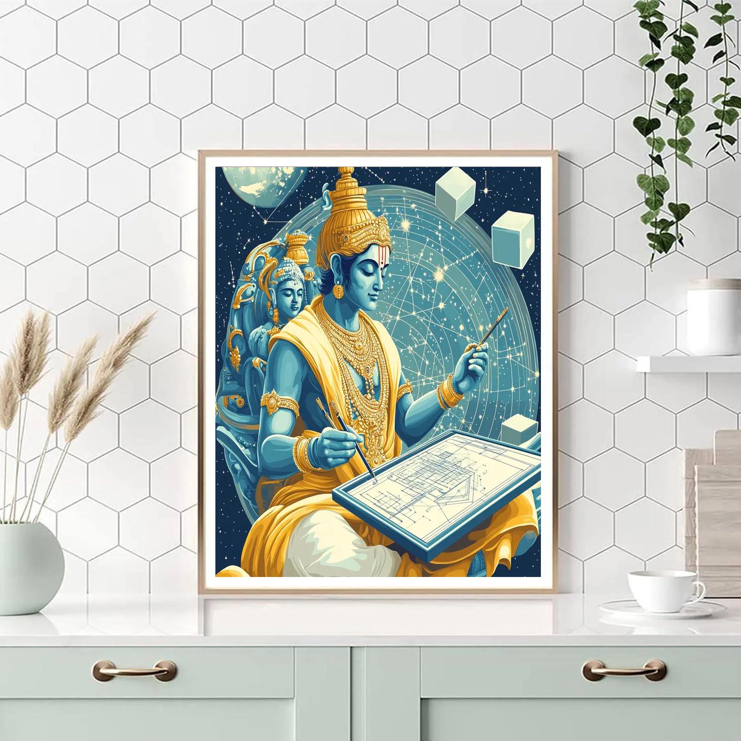 Celestial Blueprint Brahma Architect DIY paint by numbers