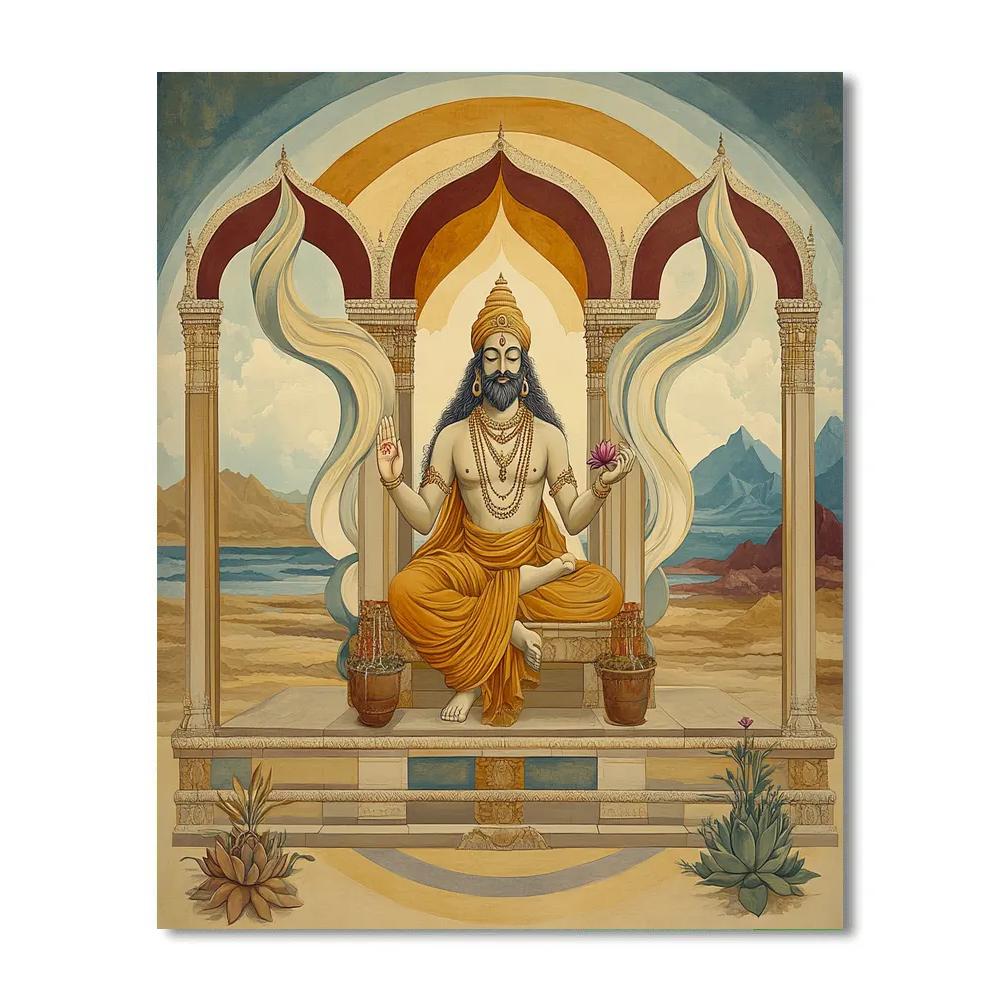 Brahma In The Four Winds Pavilion paint by number