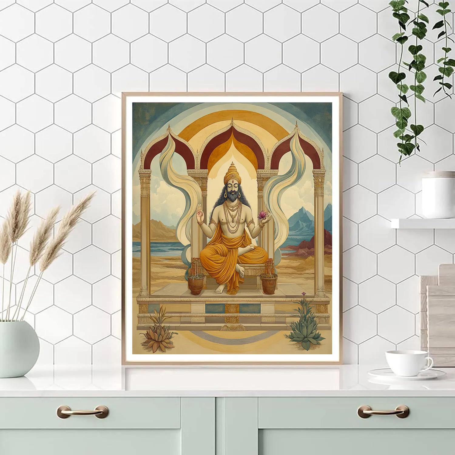 Brahma In The Four Winds Pavilion paint by number