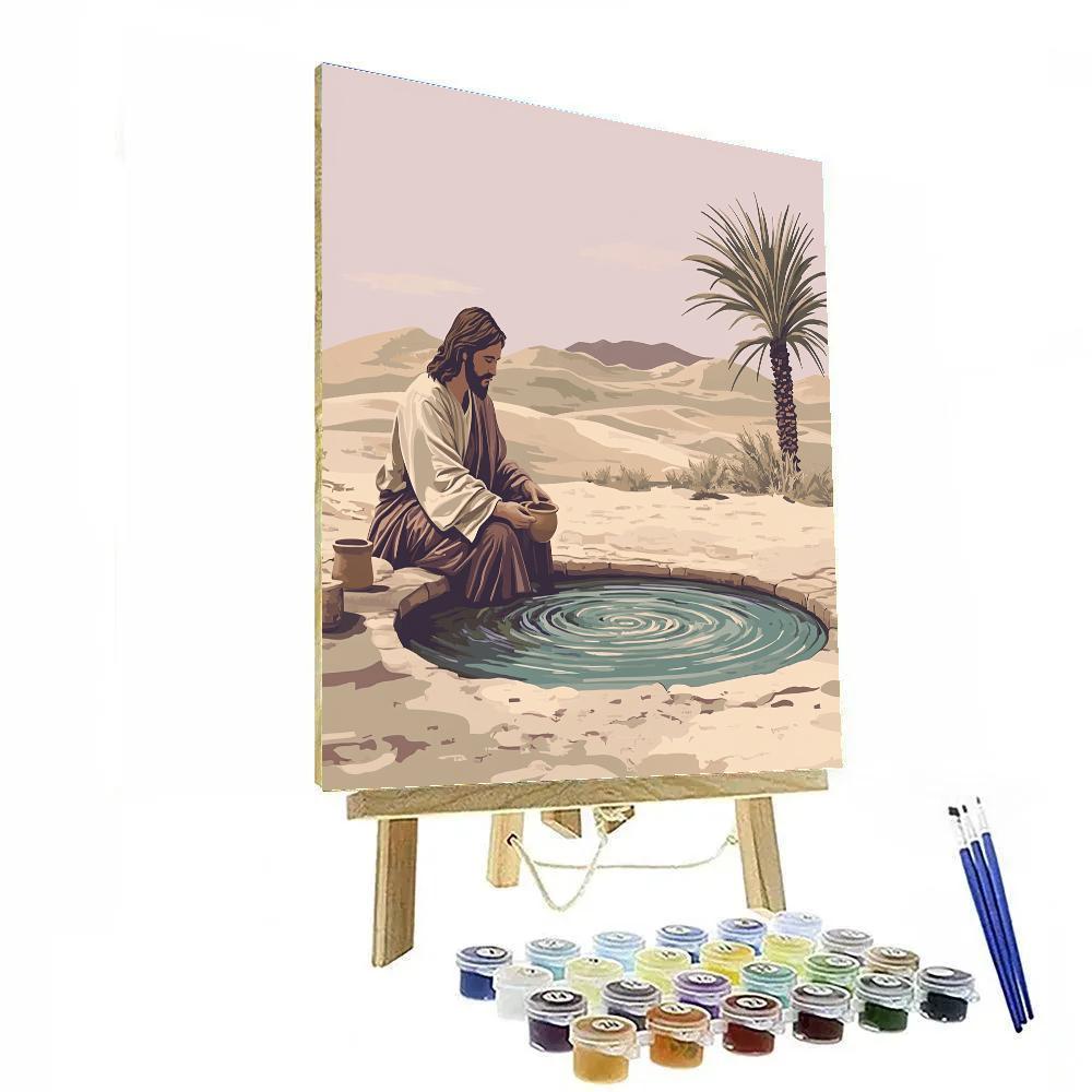 Jesus At The Desert Well Of Echoed Psalms Paint by numbers kits