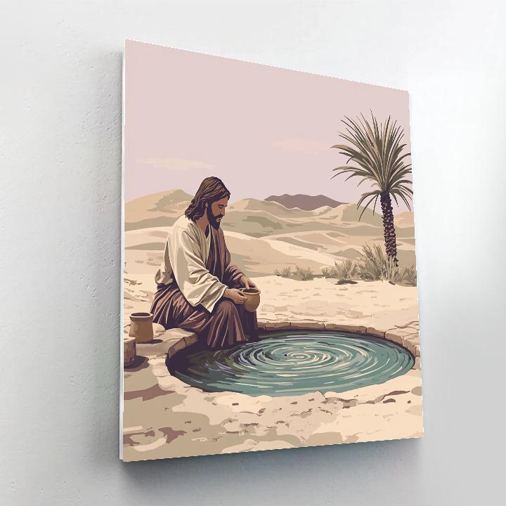 Jesus At The Desert Well Of Echoed Psalms Paint by numbers kits