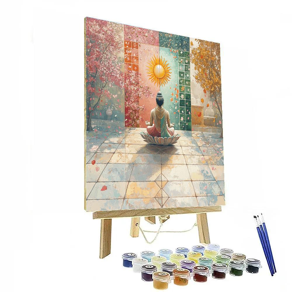 Brahma Temple Courtyard Of Four Seasons paint by numbers