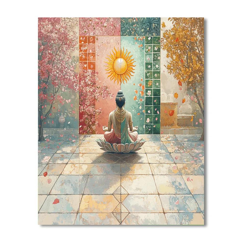 Brahma Temple Courtyard Of Four Seasons paint by numbers