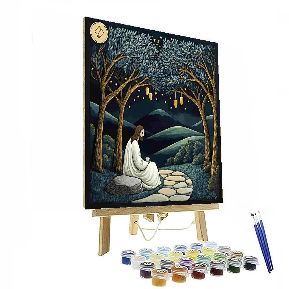 Jesus In The Night Garden Of Gethsemane Stars Numbered painting kits