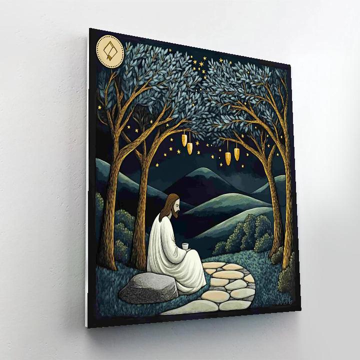 Jesus In The Night Garden Of Gethsemane Stars Numbered painting kits