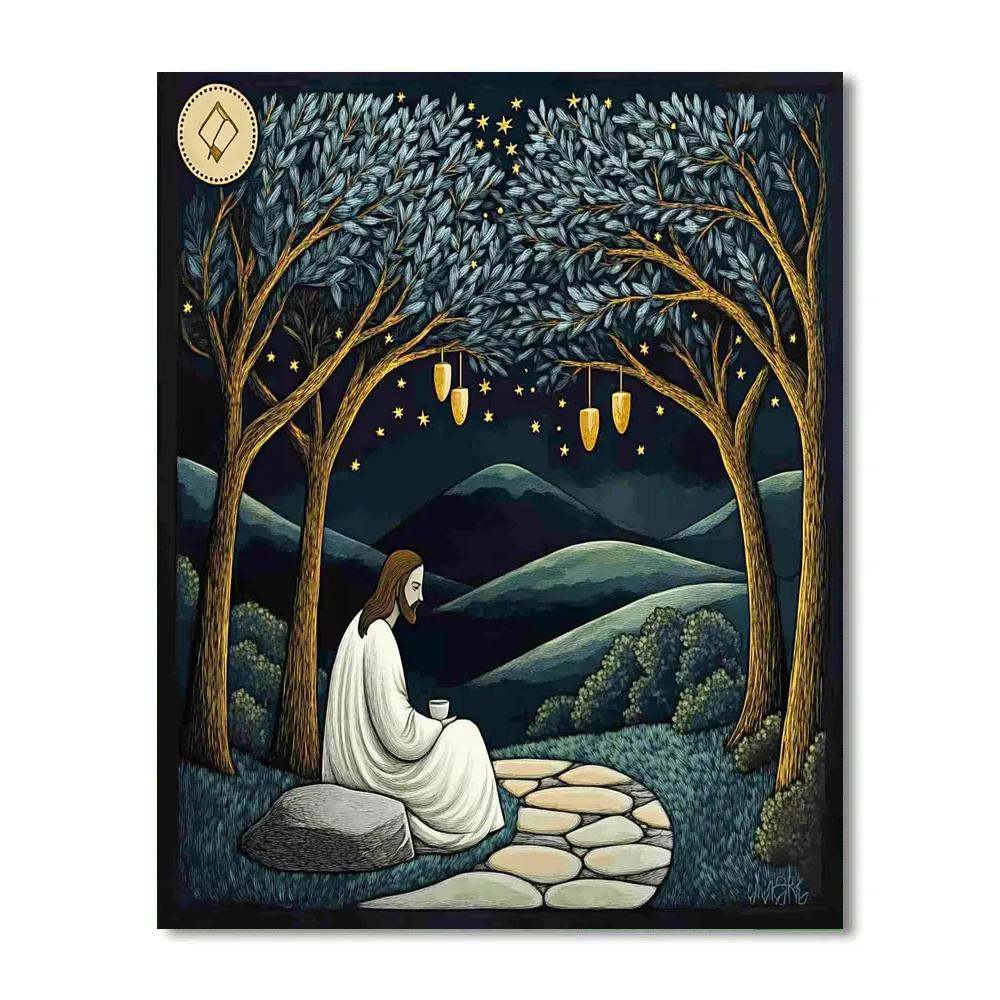 Jesus In The Night Garden Of Gethsemane Stars Numbered painting kits