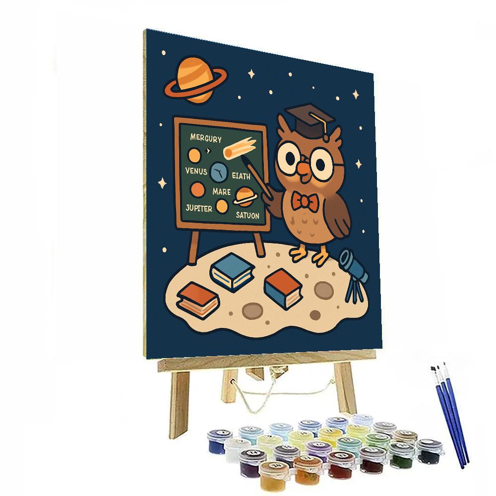 Comet Classroom Owl Number painting