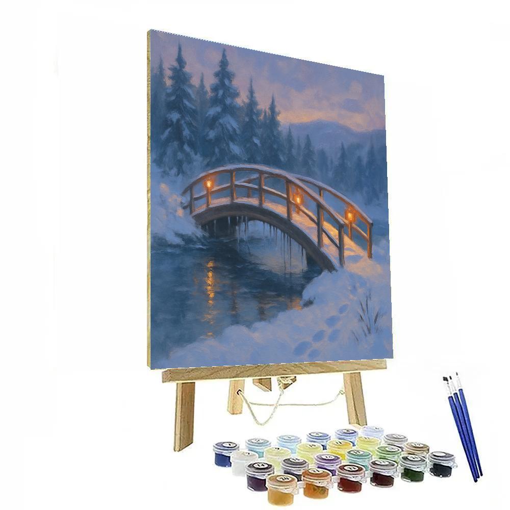 Lanterns Along The Frozen Footbridge Paint by numbers art