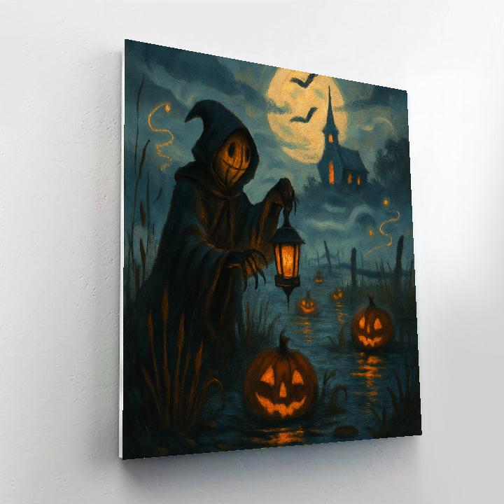 Lanterns Across The Saffron Bog paint by numbers