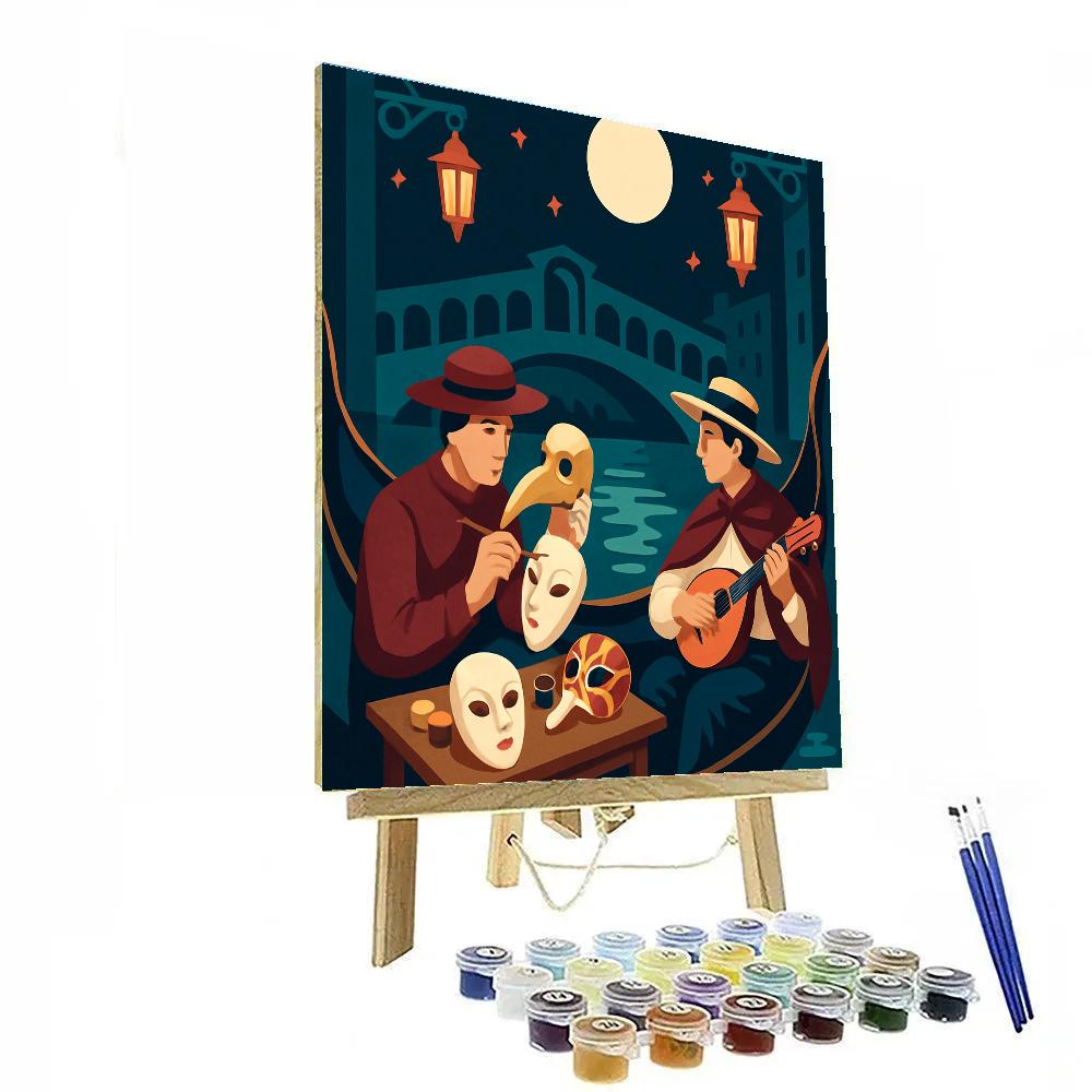 Carnival Masks Under Italy Moonlight Painting by numbers kit