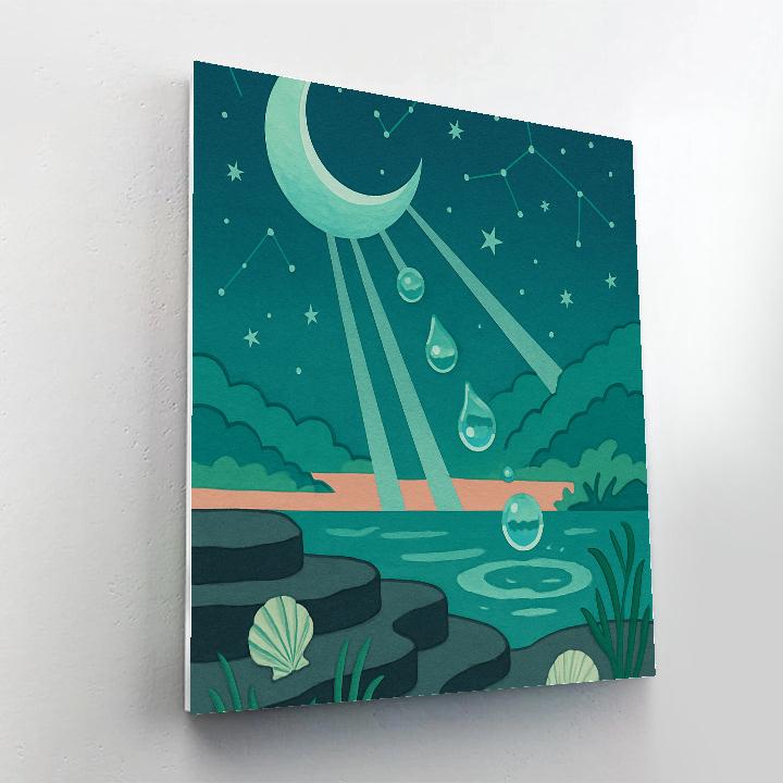 Tidegarden Under Moon Glass paint by number