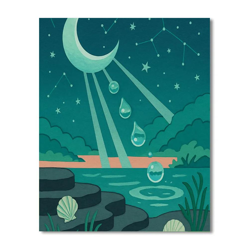 Tidegarden Under Moon Glass paint by number