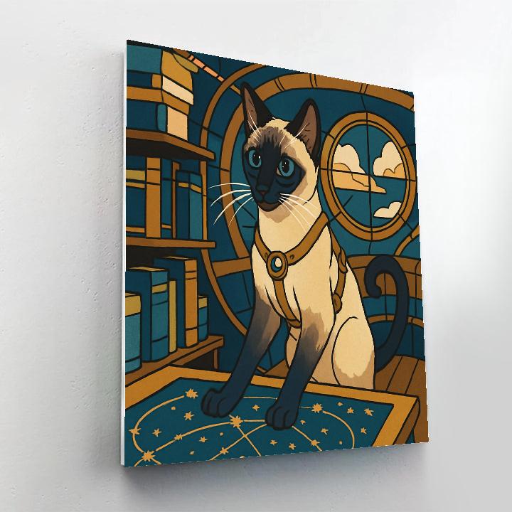 Skyship Library With Cat Navigator Number painting