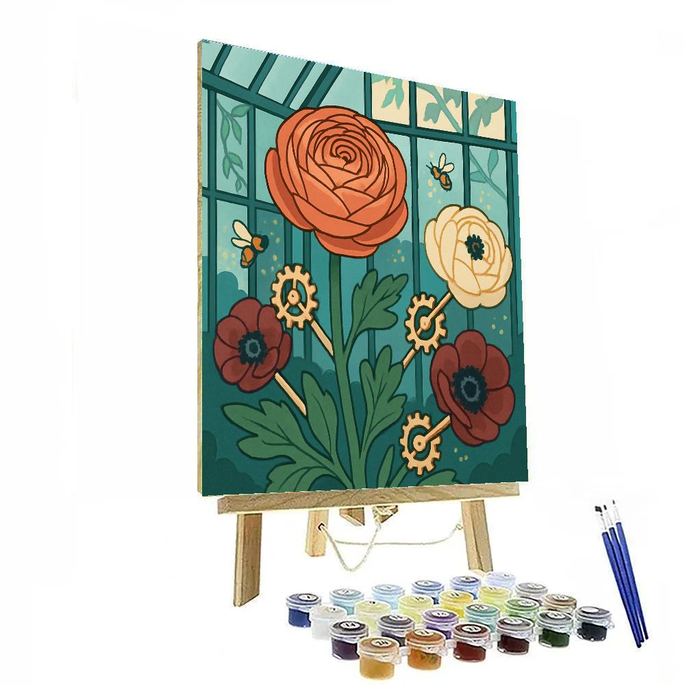 Clockwork Conservatory Flowers Number painting