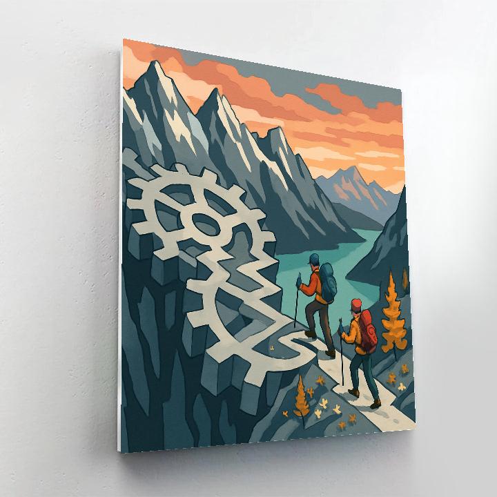 Clockwork Ridge Mountain Ascent Number painting