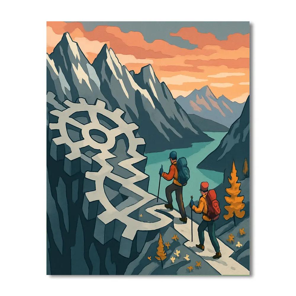 Clockwork Ridge Mountain Ascent Number painting