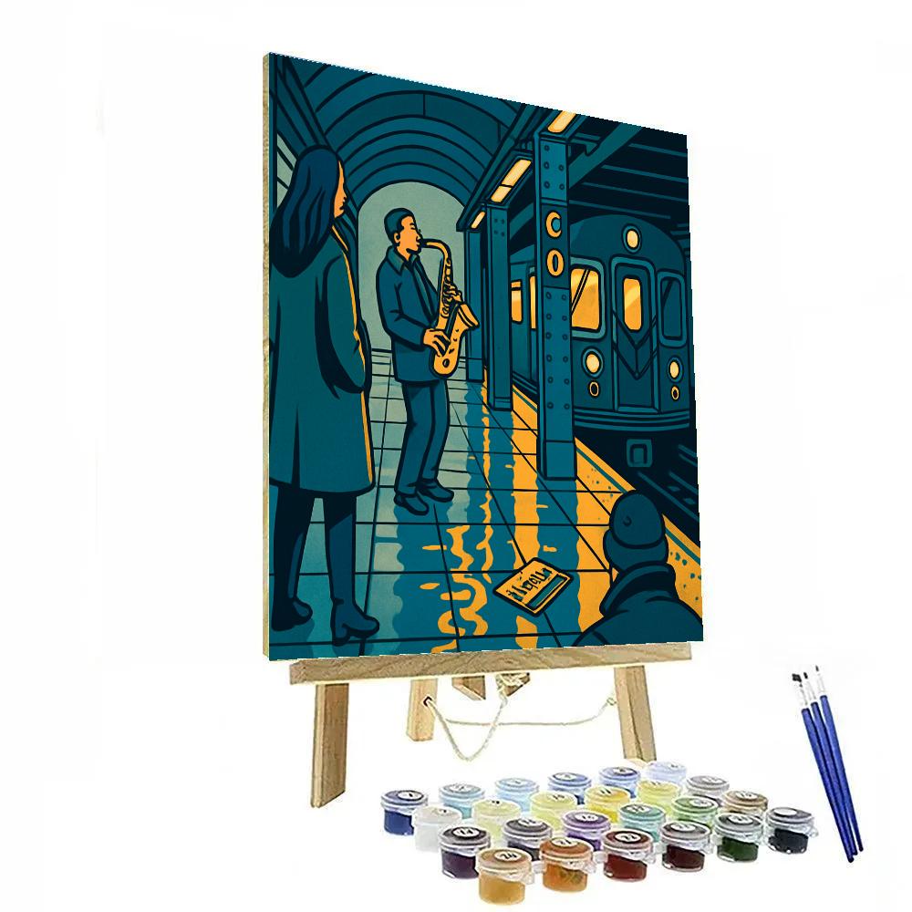 Subway Mosaic In New York After Midnight DIY paint by numbers