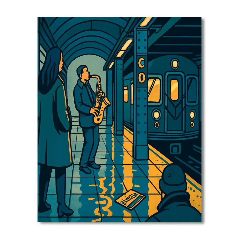 Subway Mosaic In New York After Midnight DIY paint by numbers