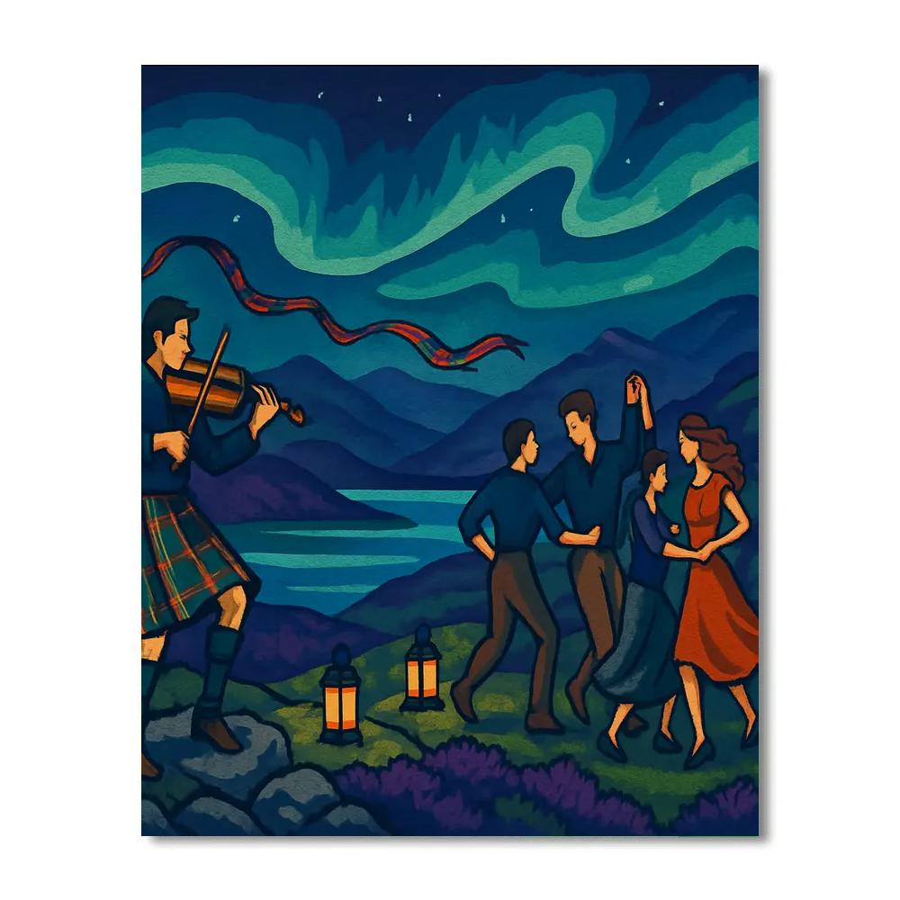 Midnight Ceilidh Scotland Highlands paint by numbers