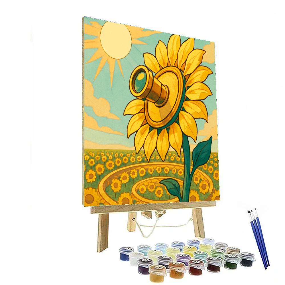 Observatory Garden With Sunflower Lens Paint by numbers art