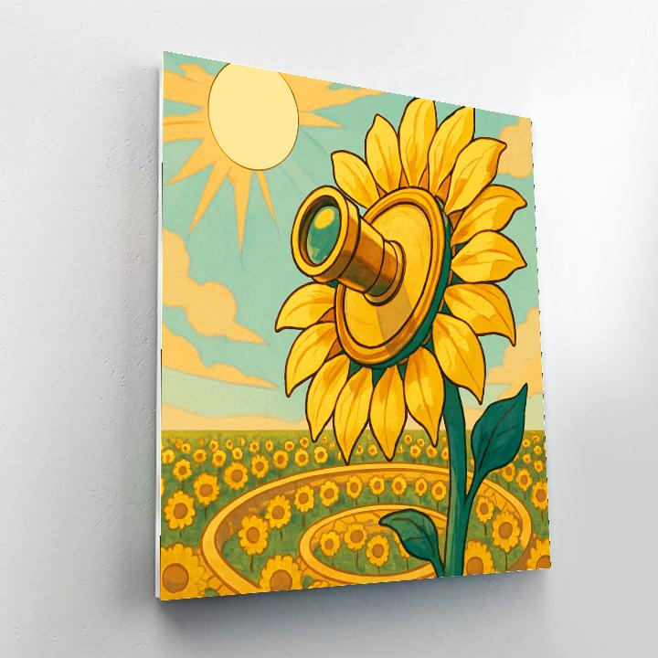 Observatory Garden With Sunflower Lens Paint by numbers art
