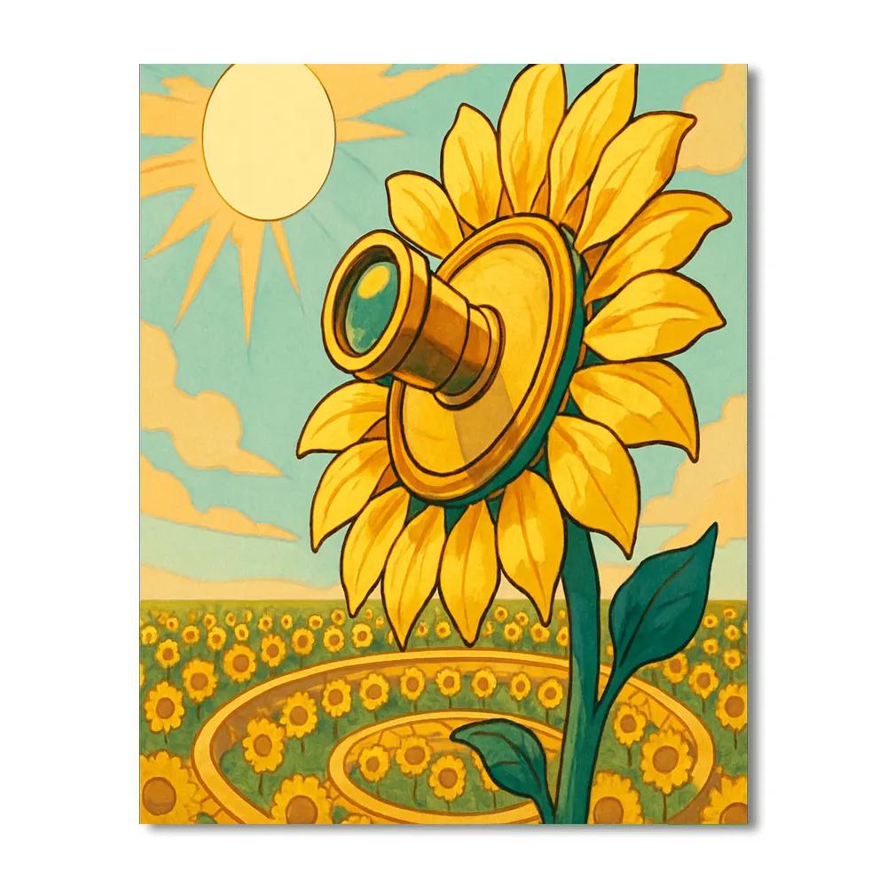 Observatory Garden With Sunflower Lens Paint by numbers art