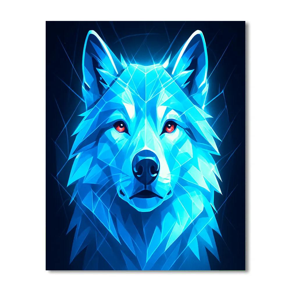 Prismatic Glacier Wolf Stare paint by number