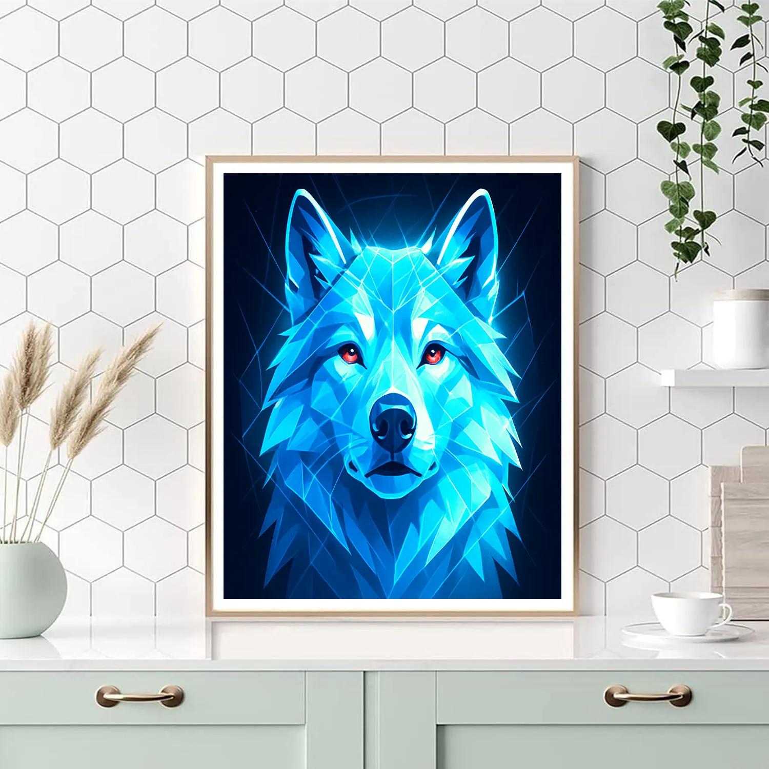 Prismatic Glacier Wolf Stare paint by number