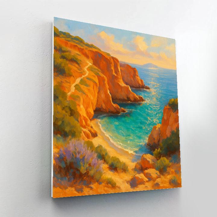 Sunwarmed Terracotta Cliffs Above A Hidden Sea Cove Paint by numbers art