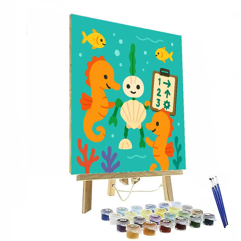 Coral Code Seahorse Engineers Paint by numbers kits