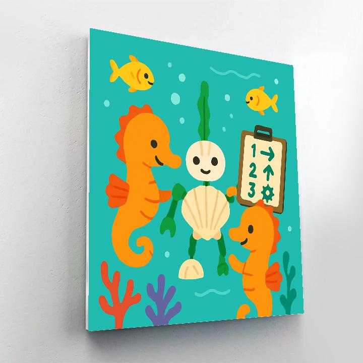 Coral Code Seahorse Engineers Paint by numbers kits