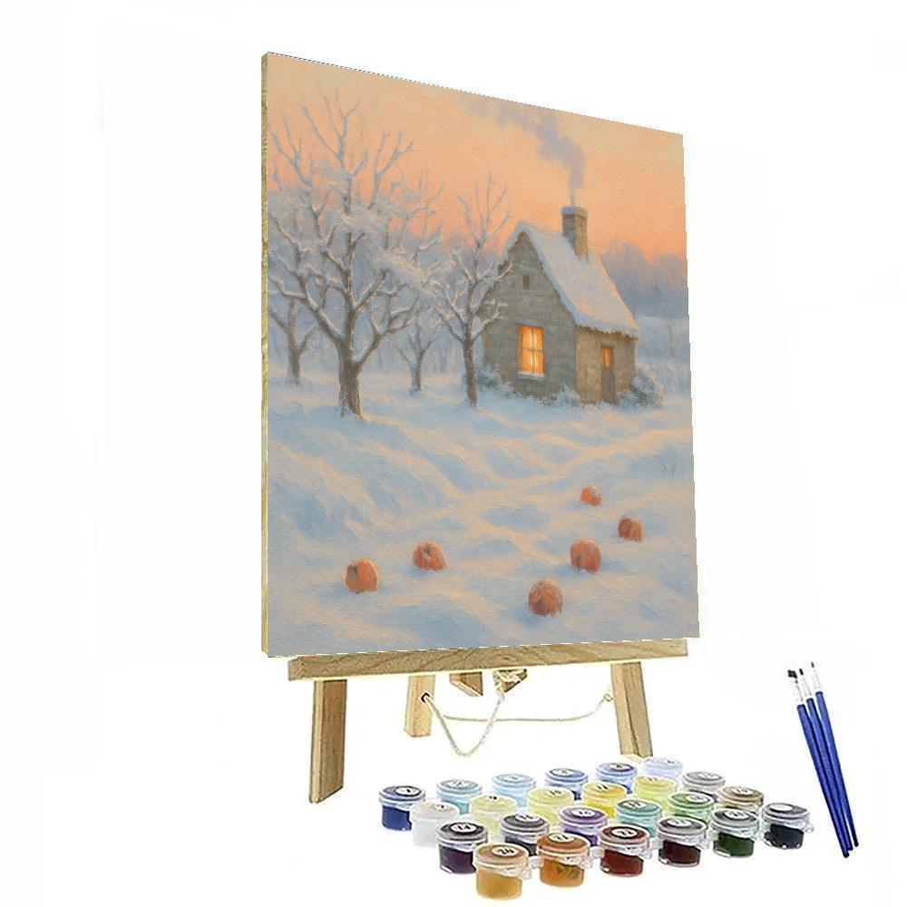 Sunrise Smoke Over The Orchard Cottage Paint by numbers kits