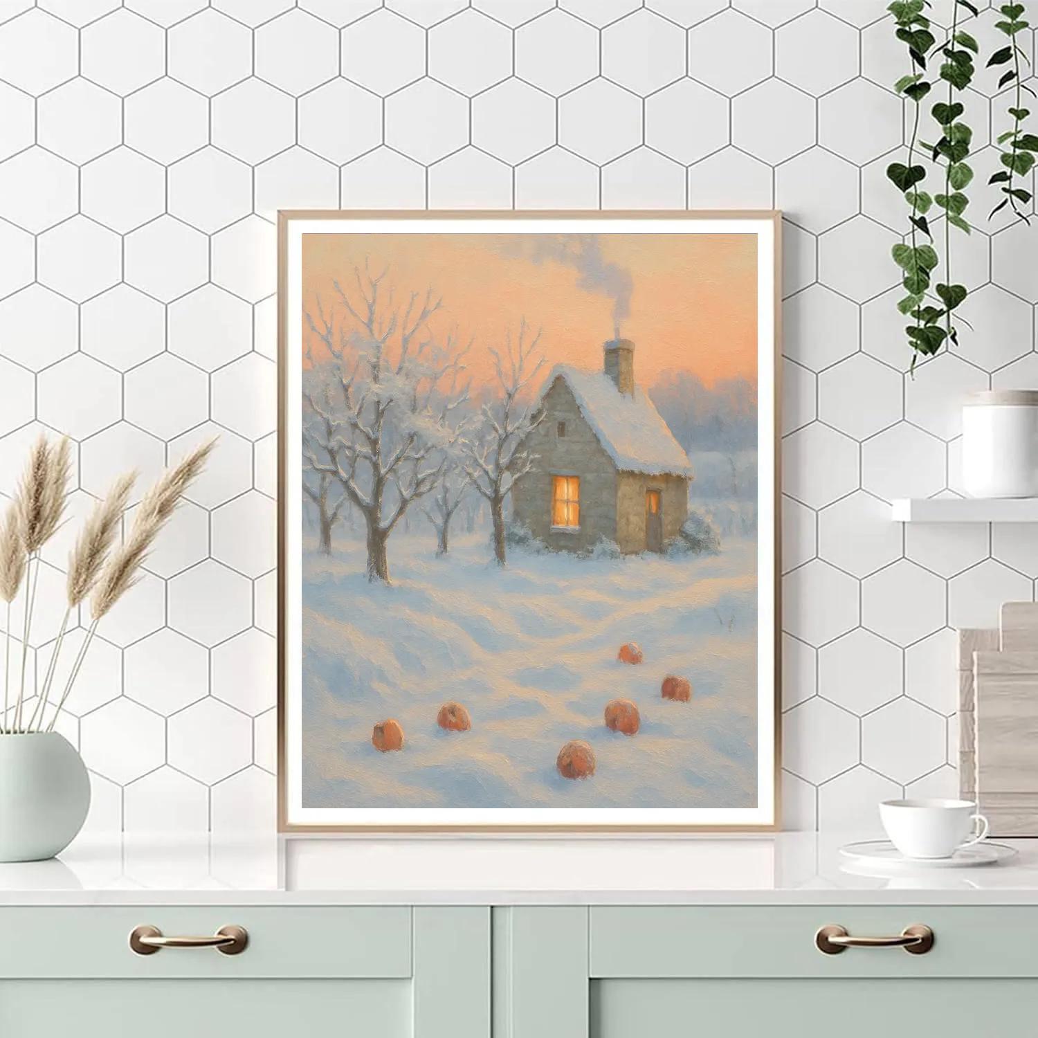 Sunrise Smoke Over The Orchard Cottage Paint by numbers kits