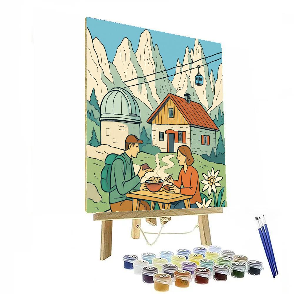 Solar Observatory Over Italy Limestone Peaks Number painting