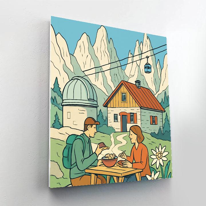 Solar Observatory Over Italy Limestone Peaks Number painting