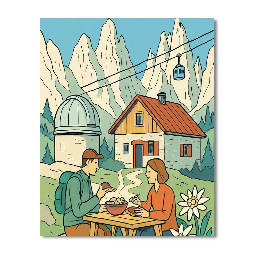 Solar Observatory Over Italy Limestone Peaks Number painting