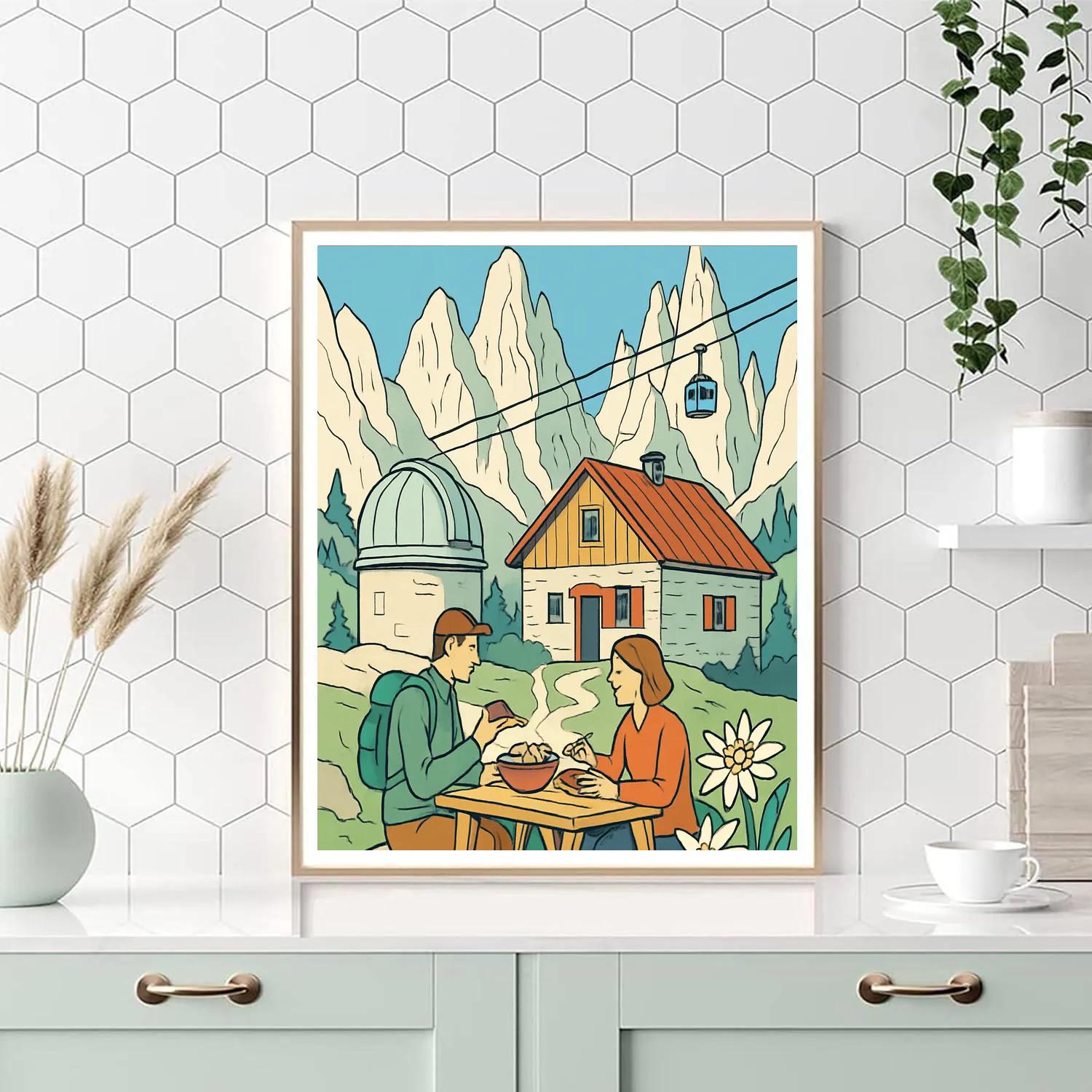 Solar Observatory Over Italy Limestone Peaks Number painting