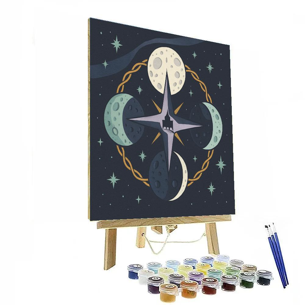 Moon-Braided Night Compass Numbered painting kits
