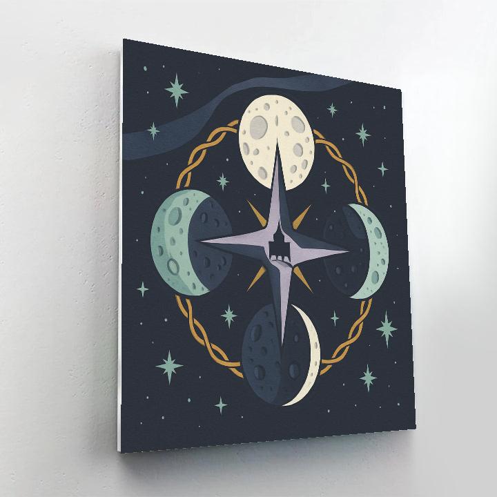 Moon-Braided Night Compass Numbered painting kits