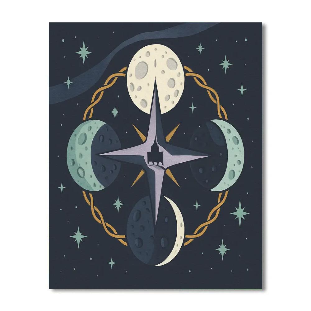 Moon-Braided Night Compass Numbered painting kits