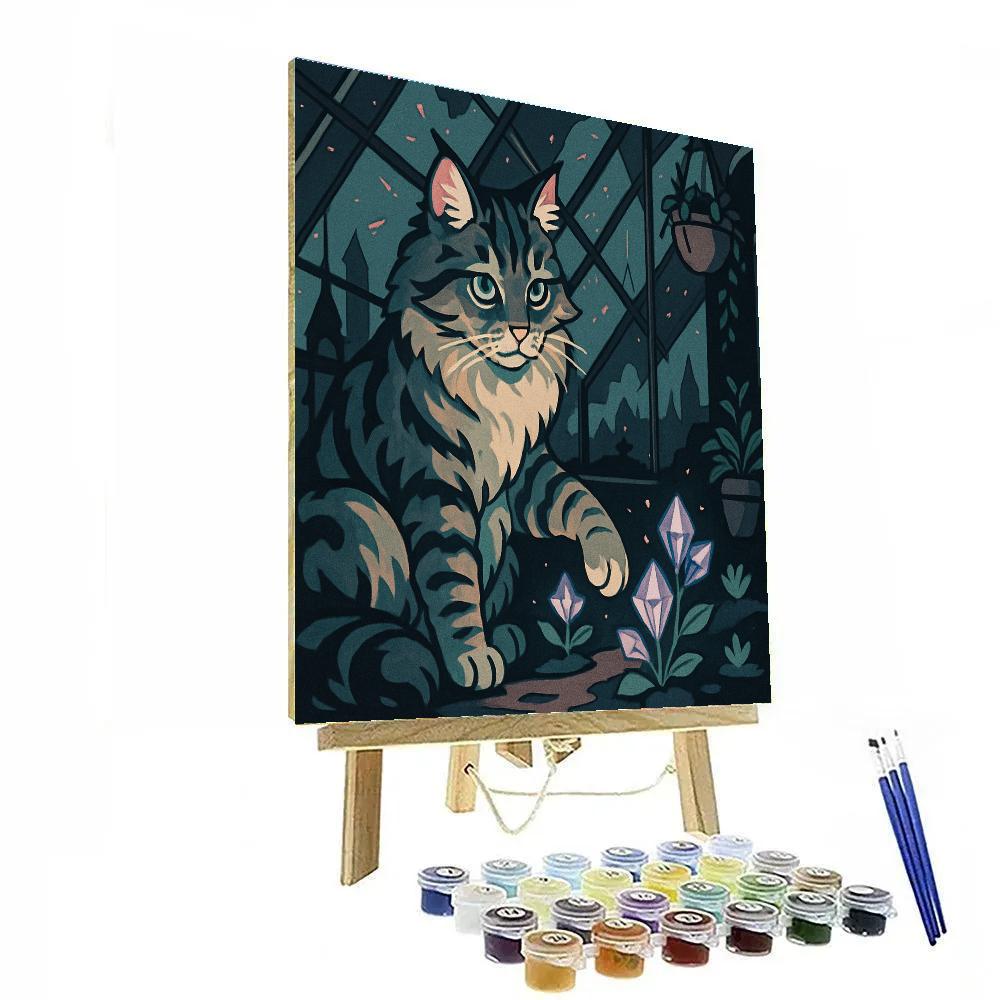 Cat-Meteor Garden Sentinel Paint by numbers art