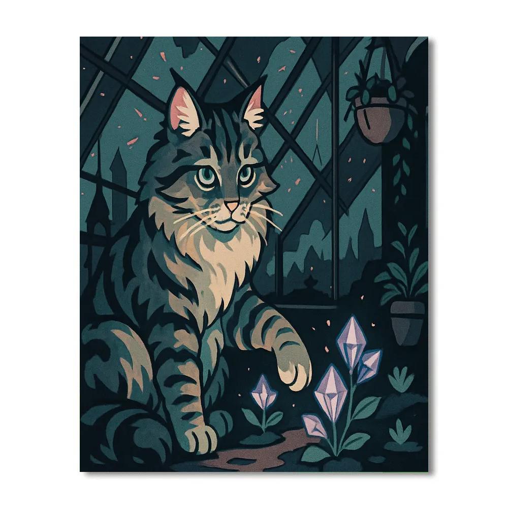 Cat-Meteor Garden Sentinel Paint by numbers art