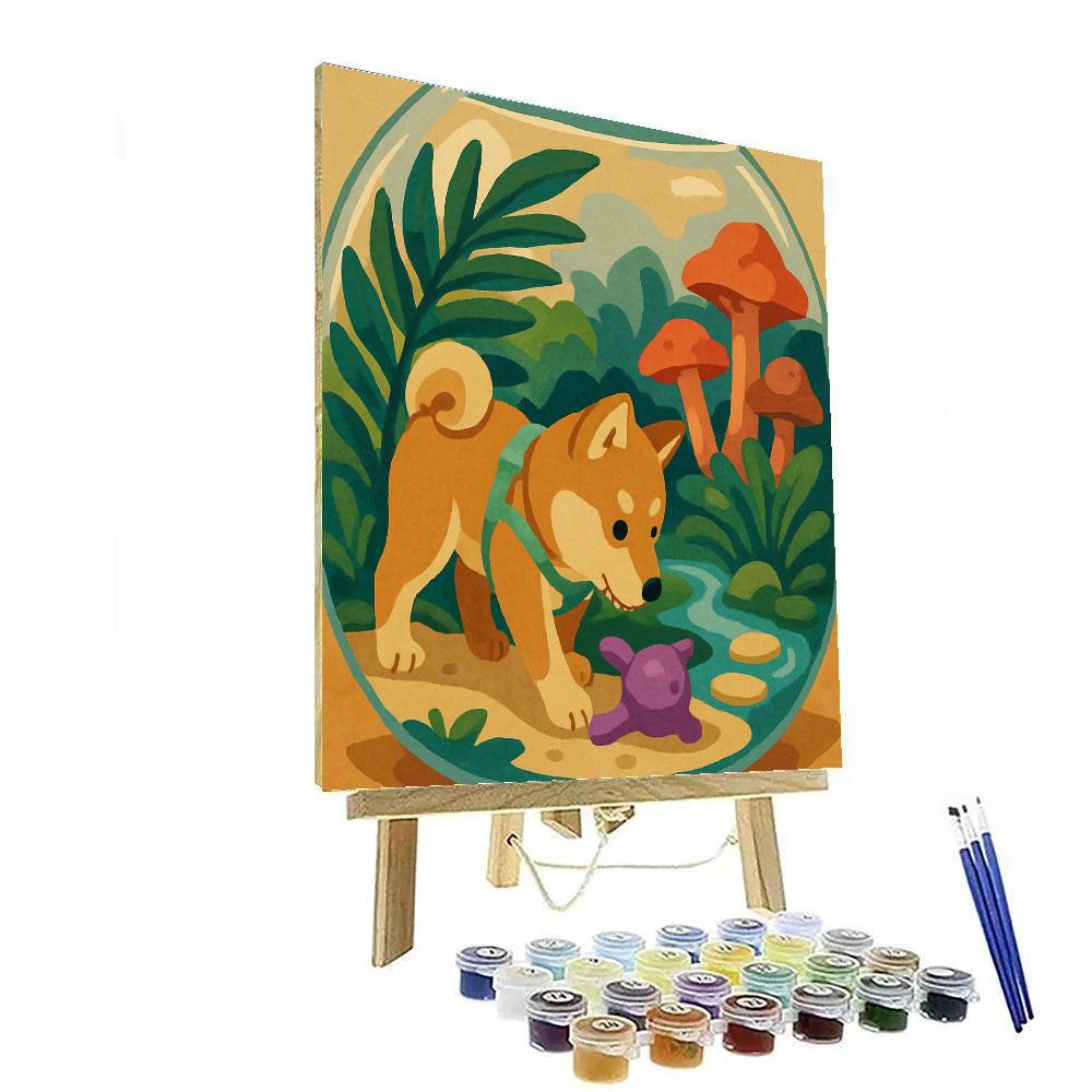 Terrarium Explorer With Dog Companion paint by number