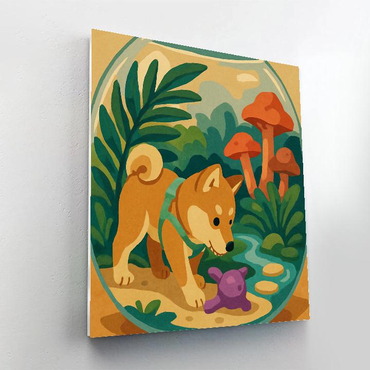 Terrarium Explorer With Dog Companion paint by number